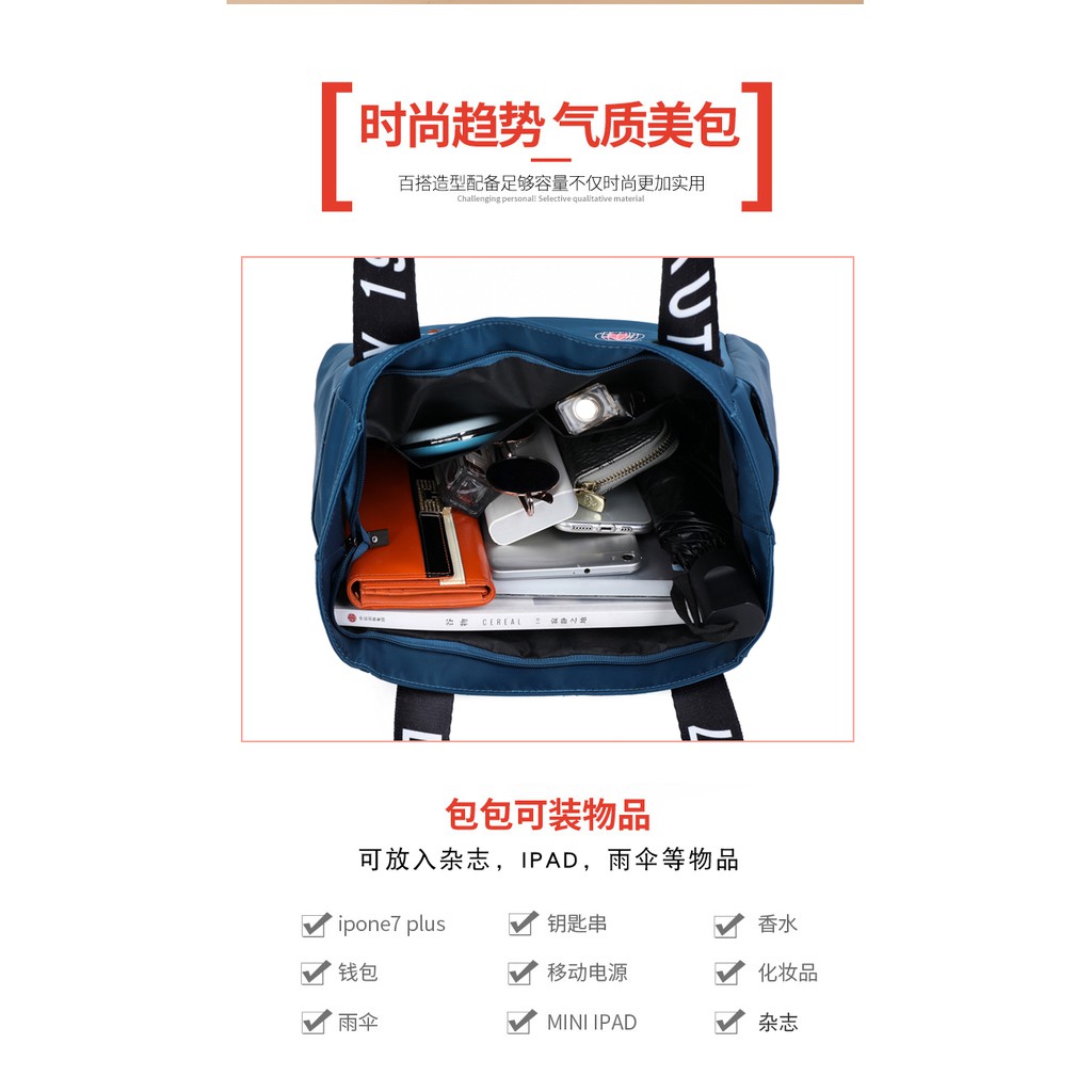 Túi Tote Vải Oxford Thêu Họa Tiết Thời Trang Chống Thấm Nước Siêu Nhẹ Dễ Phối Đồ Cho Nữ 2021