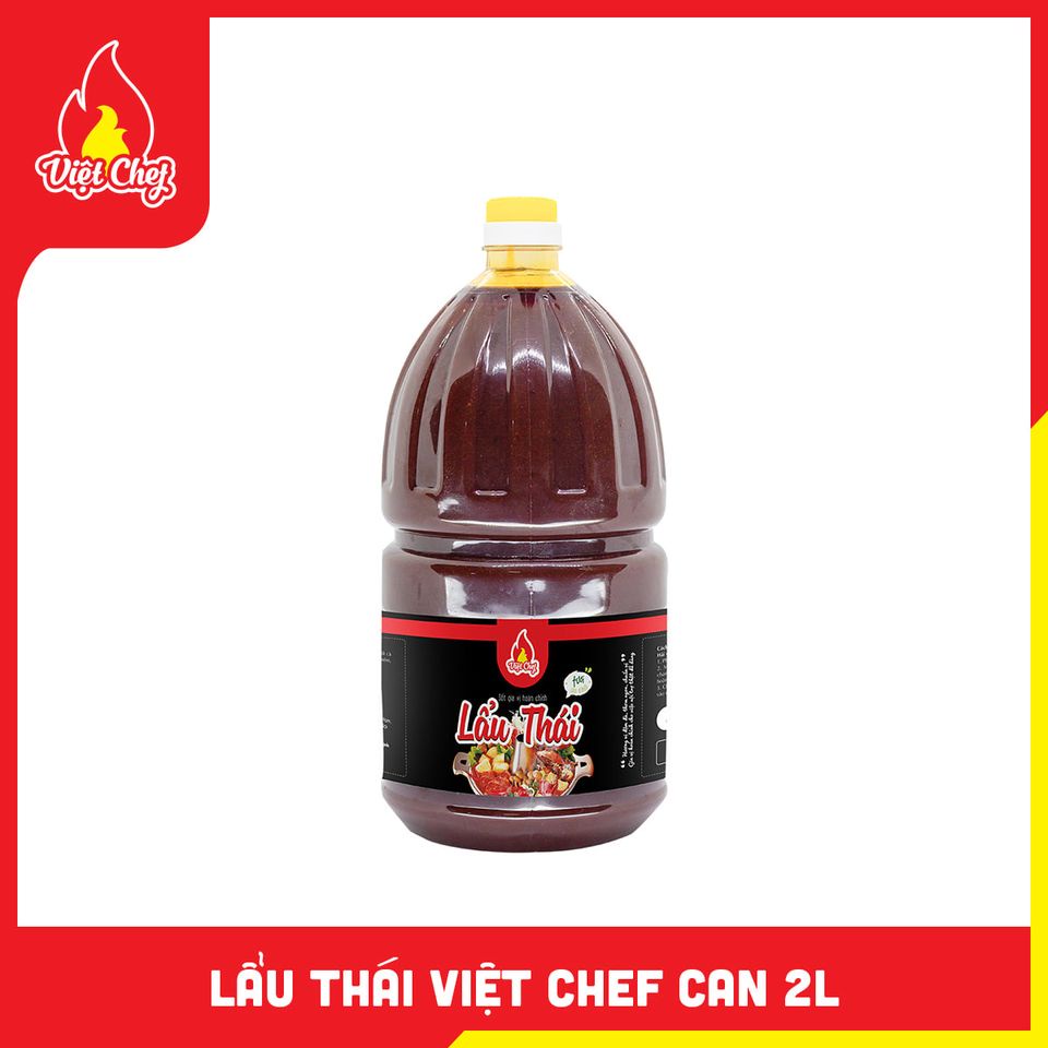 Gia vị lẩu thái, sốt tom yum Việt Chef chua cay can 2L dùng cho nhà hàng, quán lẩu