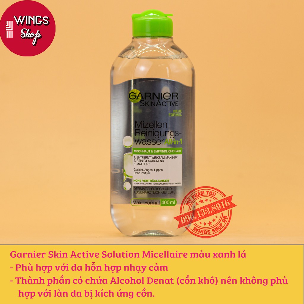 Nước Tẩy Trang Garnier Đủ Màu 400ml