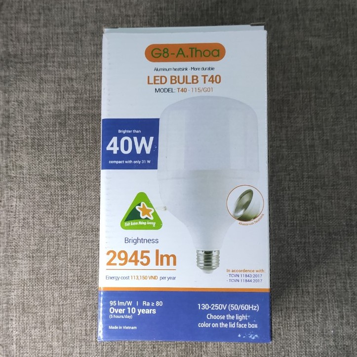 Bóng Đèn Led 20W/40W Cao Cấp Tiết Kiệm Điện Đuôi Đèn E27 Tuổi thọ cao - Bảo hành 12 tháng