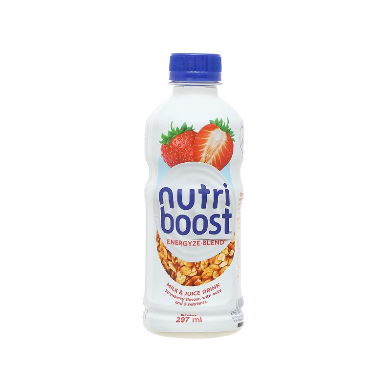 NOW SHIP - Thùng 24 chai sữa Nutriboost 297ml hương dâu/hương cam