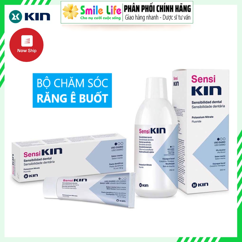 COMBO ê buốt: Nước Súc Miệng 250ML+ Đánh Răng Ê Buốt 90g - SENSIKIN ®