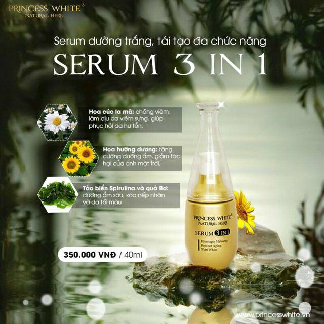 SERUM 3IN1 SERUM ĐA CHỨC NĂNG  PRINCESS WHITE