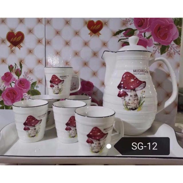 Bộ bình 6 cốc kèm khay