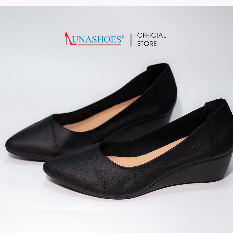 Giày đế xuồng nữ 3p Lunashoes 2512 giầy da bò mũi nhọn cao cấp dễ đi kiểu Hàn quốc êm chân bảo hành 2 năm