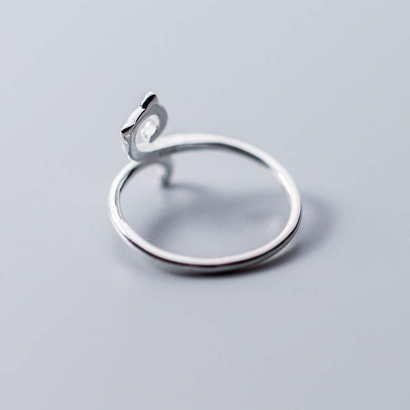 Nhẫn Mạ Bạc 925 Hình Mèo Hoạt Hình Đơn Giản Thời Trang