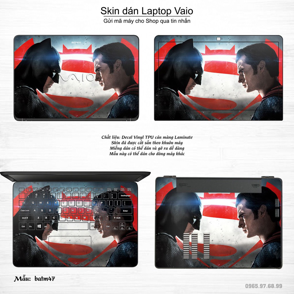 Skin dán Laptop Sony Vaio in hình Người dơi _nhiều mẫu 2 (inbox mã máy cho Shop)