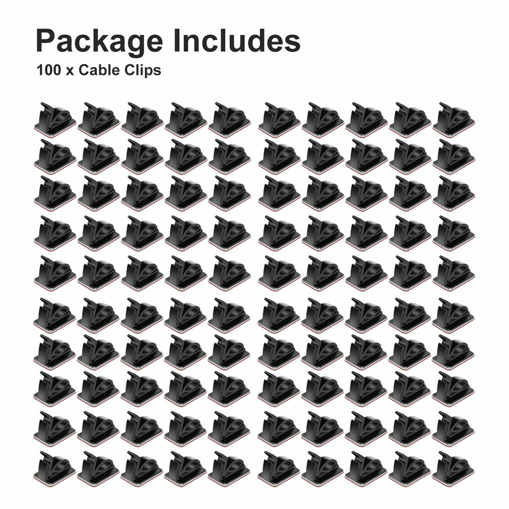 [COD] 100pcs Cable Clips for Car Office and Home Mounts Clip Organizer Clamps Creative Fasteners Cable Winder Durable Self-Adhesive Cord Adjustable|Wire Holder black