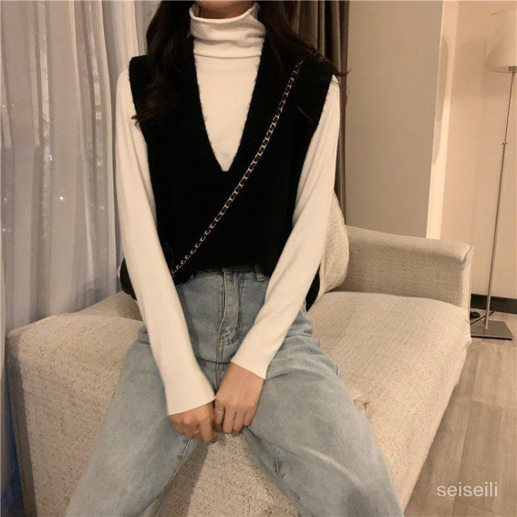 Áo dệt kim không tay thời trang mùa đông