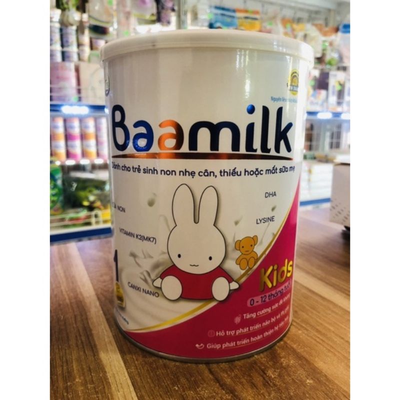 Sữa Baamilk Kids 400g/900g dành cho trẻ từ 0-12 tháng tuổi - trẻ sinh non nhẹ cân, thiếu và mất sữa mẹ (có kèm quà tặng)