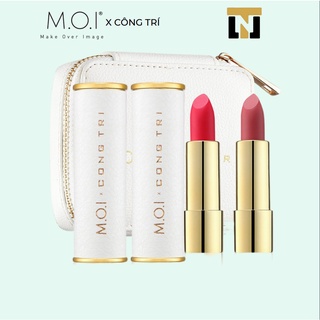 Set 2 son môi lì m.o.i x cong tri moi cosmetics màu số 3 và màu số 6 - son lì, dưỡng ẩm