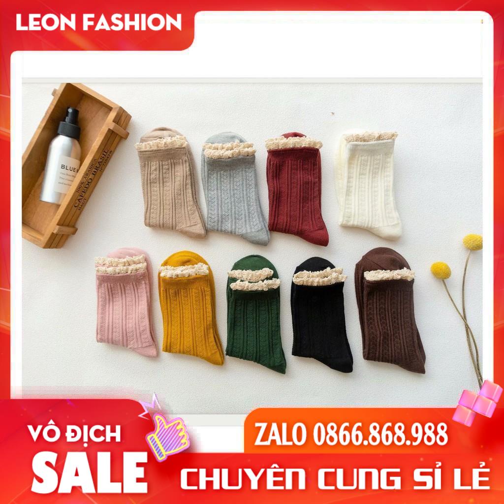 Tất Cổ Ren, Vớ Vintage CổThấp , Chất Lệu Cotton, phong cách Hàn Quốc