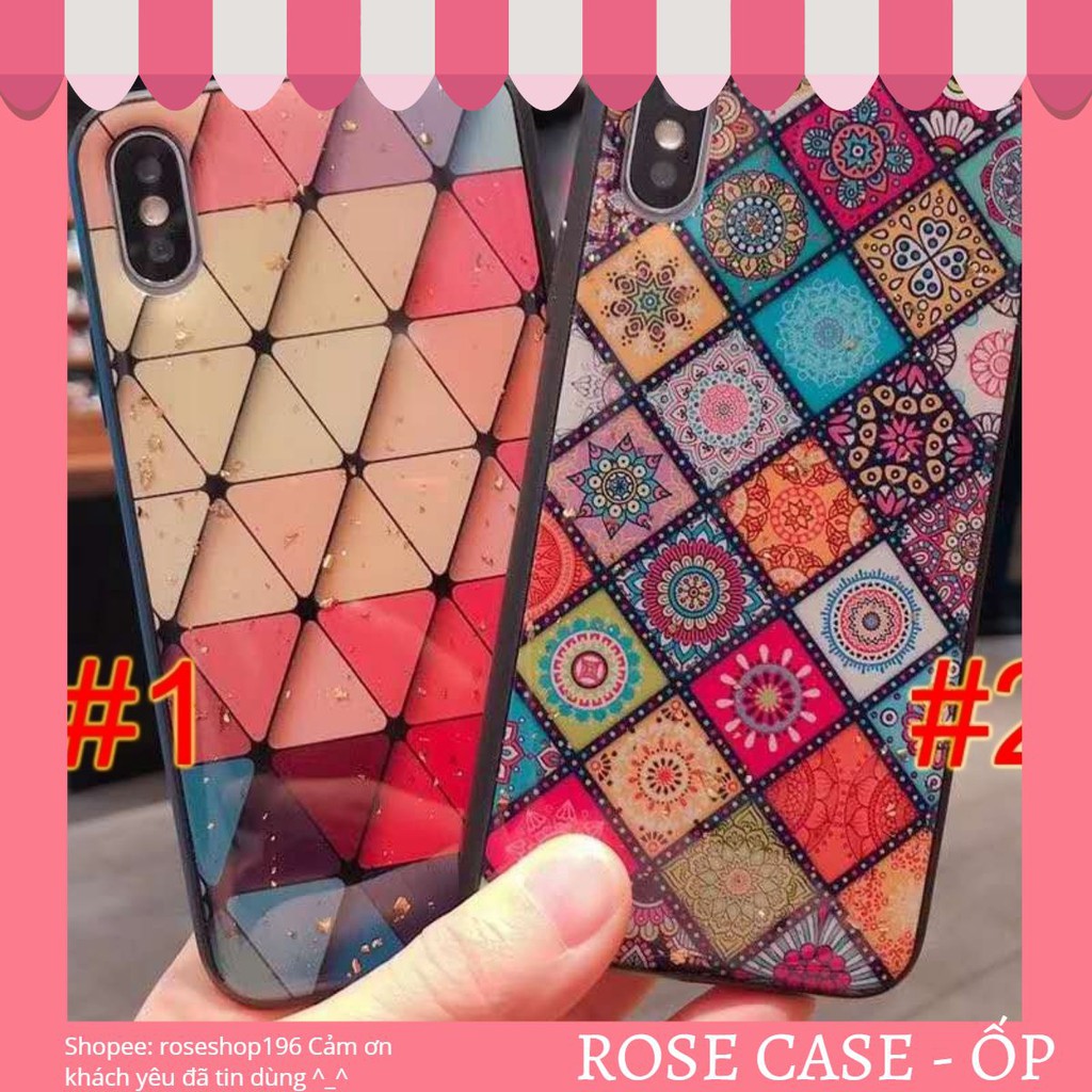 Ốp lưng iphone chống bẩn đẹp độc lạ hoạ tiết kim cương cầu vồng, sắc màu thổ cẩm - chất dày đẹp, hàng cao cấp