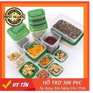 Bộ hộp thực phẩm 17 món nhựa an toàn cao cấp đựng thực phẩm bảo quản tủ lạnh