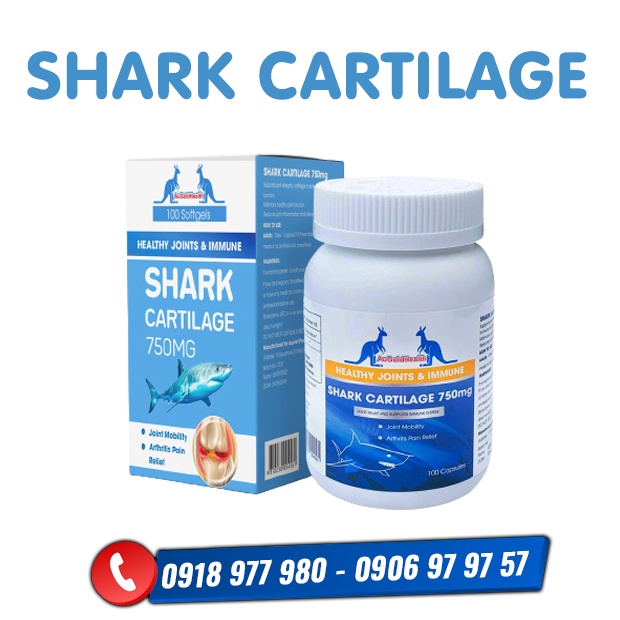 Sụn cá mập SHARK CARTILAGE - Tăng cường hệ miễn dịch, phục hồi và duy trì cơ, xương, khớp. Tái tạo sụn khớp