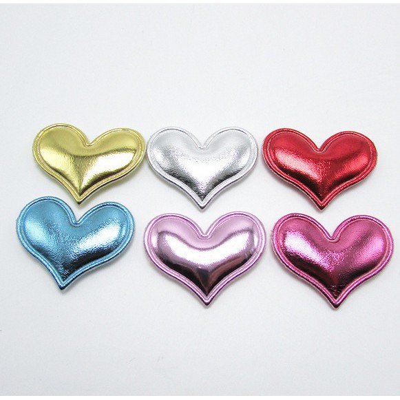 Set 10 Miếng Vá Bằng PU Hình Trái Tim Dùng Trang Trí Quần Áo DIY