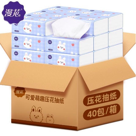 1 Gói Giấy Ăn Thỏ Vỏ Xanh 4 Lớp (176 Tờ)