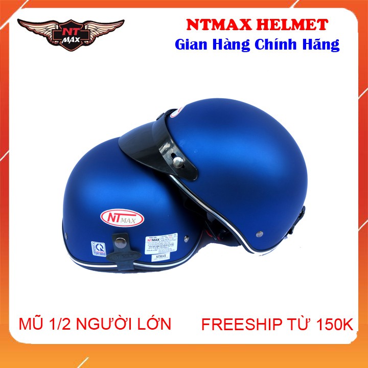 Mũ bảo hiểm 1/2 NTMAX xanh dương nhám