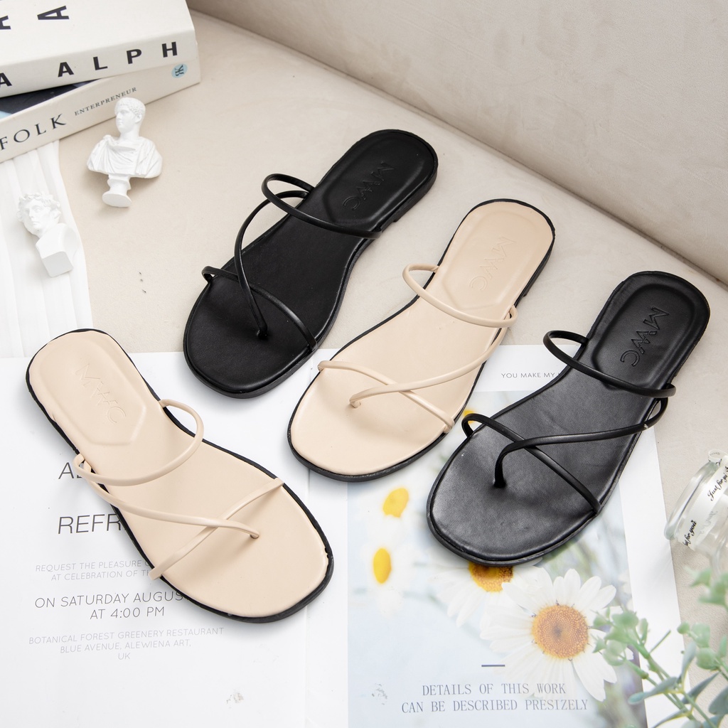 DÉP NỮ THỜI TRANG MWC - DÉP NỮ XỎ NGÓN - DÉP NỮ ĐẾ BỆT - DÉP LÊ NỮQUAI MẢNH SIÊU XINH SIÊU HOT NUDE- 10006 (3492)