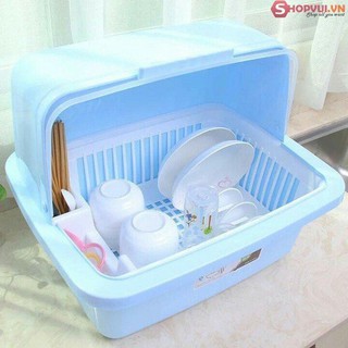 Kệ Úp Chén Bát Có Nắp Đậy Chống Bụi Việt Nhật