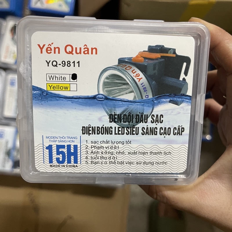 Đèn đội đầu sạc điện Yến Quân YQ-9811, chống thấm nước, công suất 35W sử dụng được dưới nước -sử dụng lên đến 15h