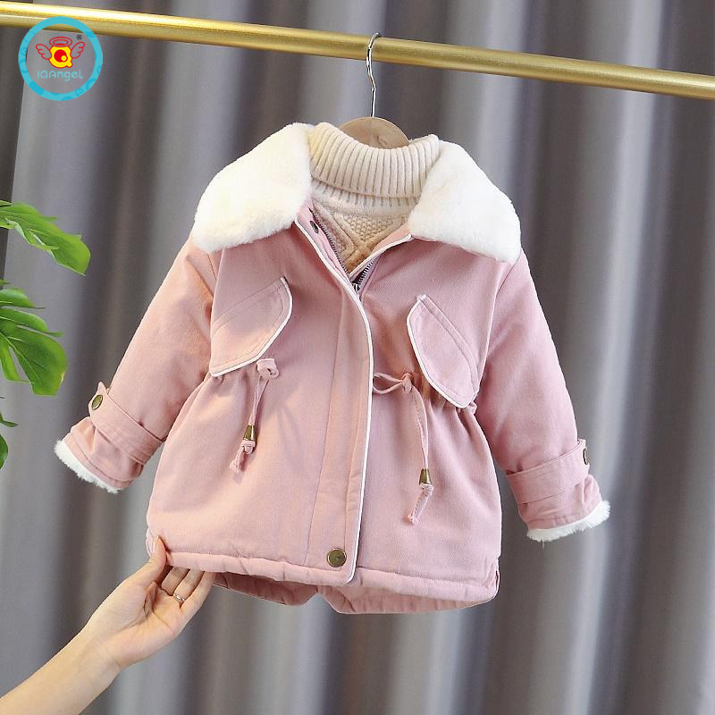 Áo khoác IQ ANGEL cotton dày dặn ấm áp thời trang mới cho bé gái