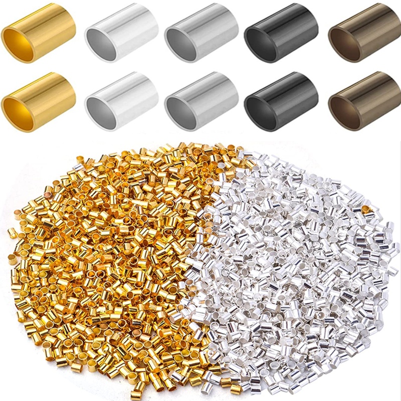 Bộ 500 Hạt Kim Loại 1.5/ 2mm Nhiều Màu Làm Trang Sức Thủ Công