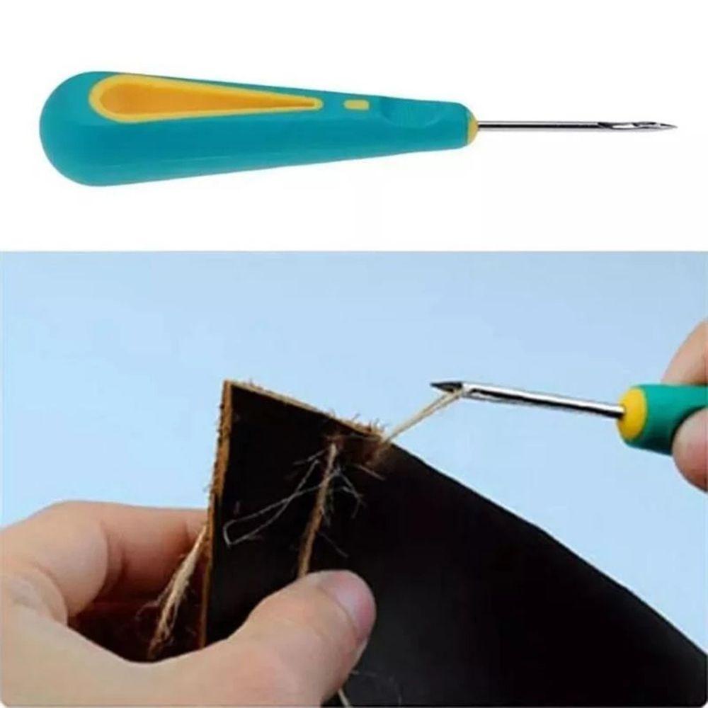 LEISURE Dụng Cụ May Vá Đồ Da Bằng Thép Với Tay Cầm Cao Su Hình Nón Awl