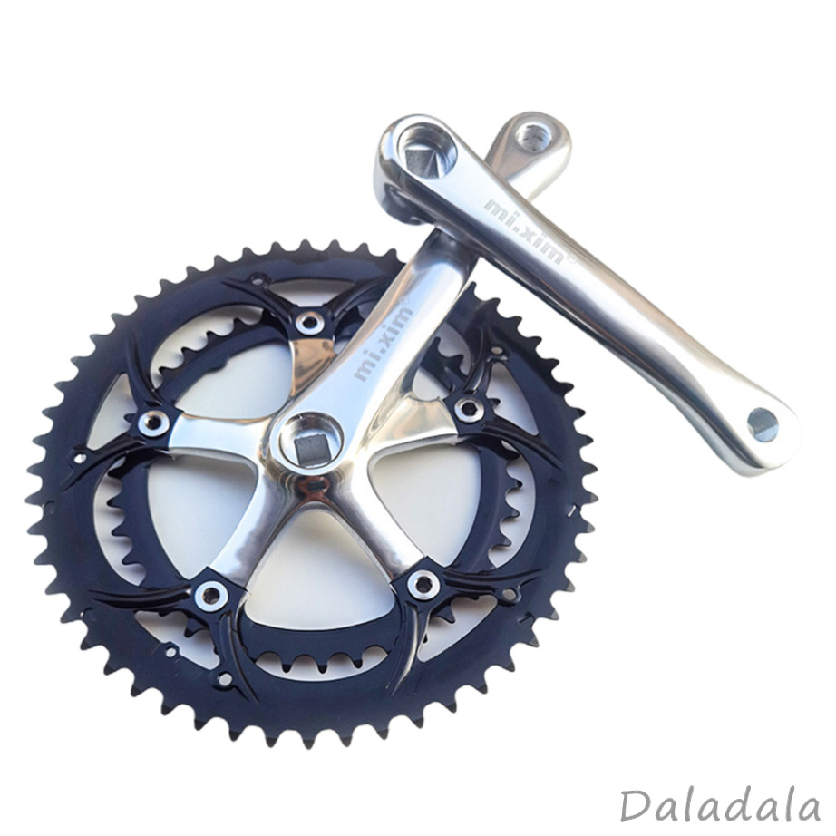 Single Speed Crankset 39T-53T 165mm Crankarms 130 BCD Folding Road Bike Crankset fit for Track Road Bicycle Fixed Gear  (Square Taper)