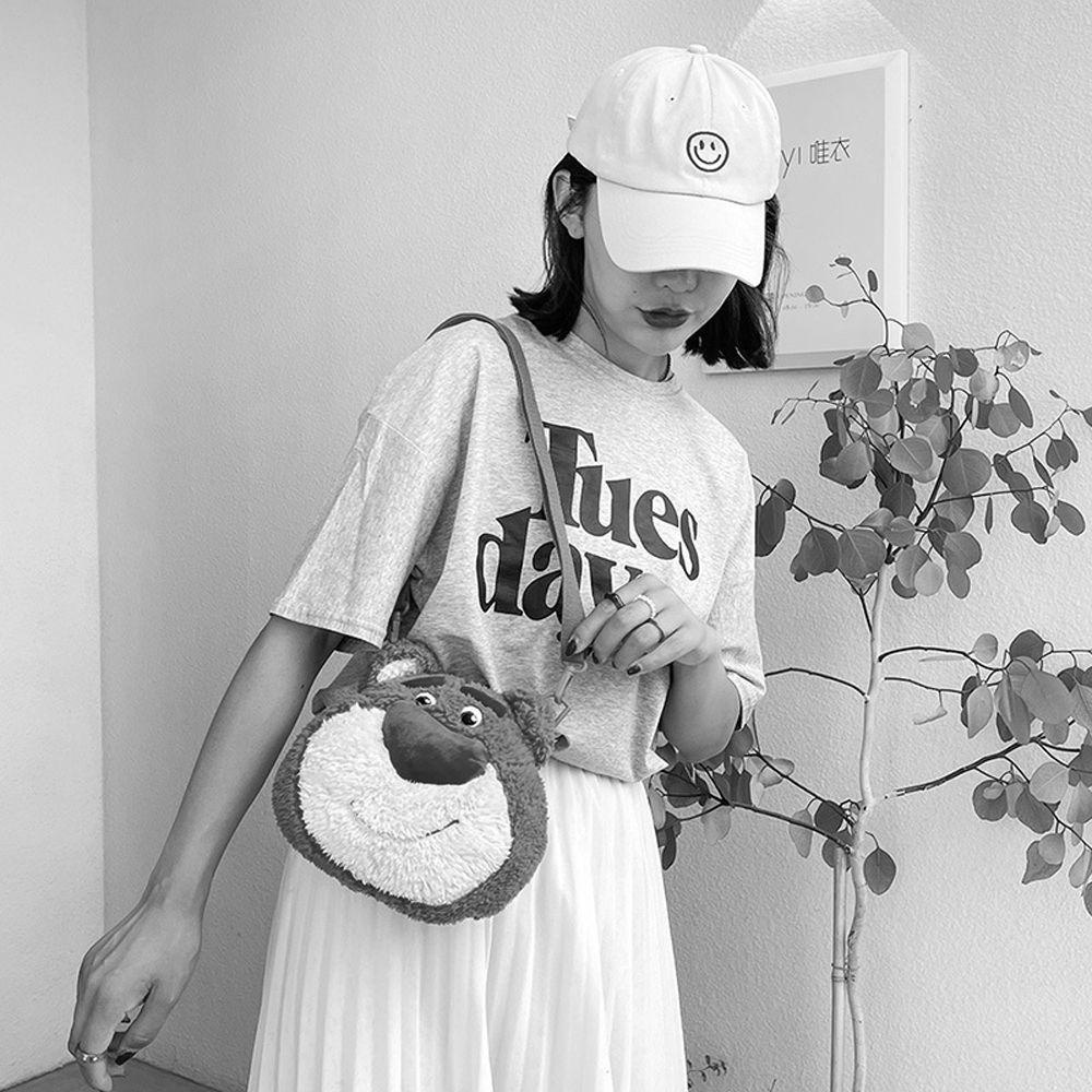 Túi Đeo Vai Đựng Tiền Xu Hình Gấu / Dâu Tây Nhồi Bông Dễ Thương Cho Bạn Gái