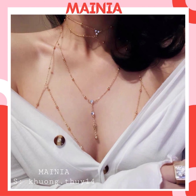 [ Hàng Sẵn ] Dây Đeo Ngực Đính Đá Siêu Sexy Gợi Cảm Quyến Rũ Mainia Shop