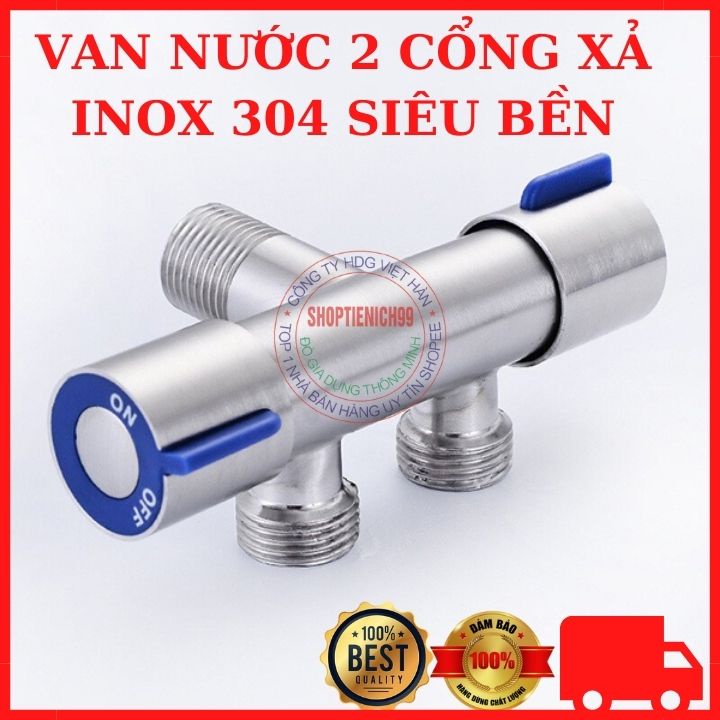 Van Nước 2 Cổng Xả, Van Nước Đa Năng 2 Cổng Xả Điều Khiển Thông Minh,Lắp Nối Đường Kính Lắp Ống Phi 21mm Inox 304.