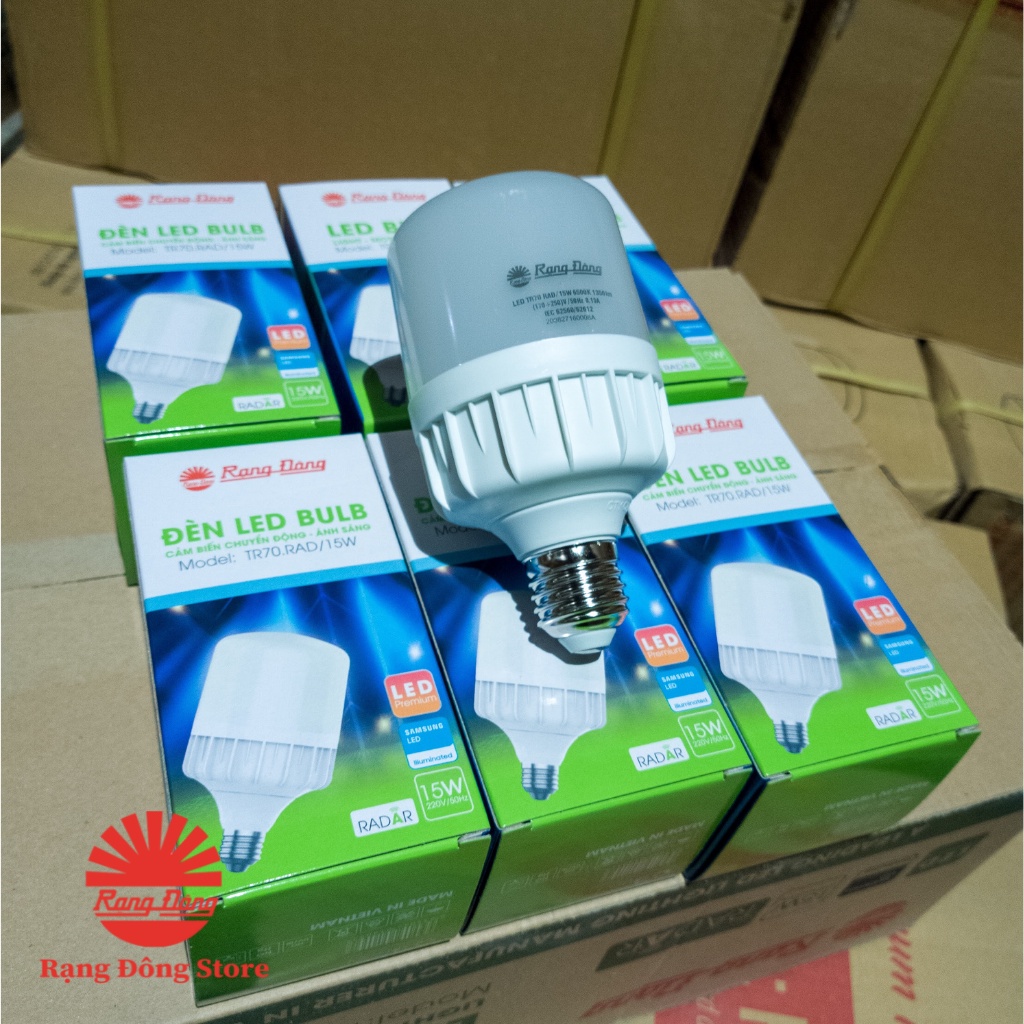 Đèn LED Bulb cảm biến radar 15W Rạng Đông TR70.RAD 15W