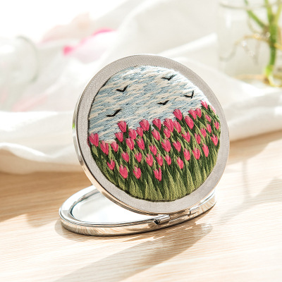 Gương trang điểm thêu tay 3D hai mặt diy sáng tạo Embroidery Kit Mirror