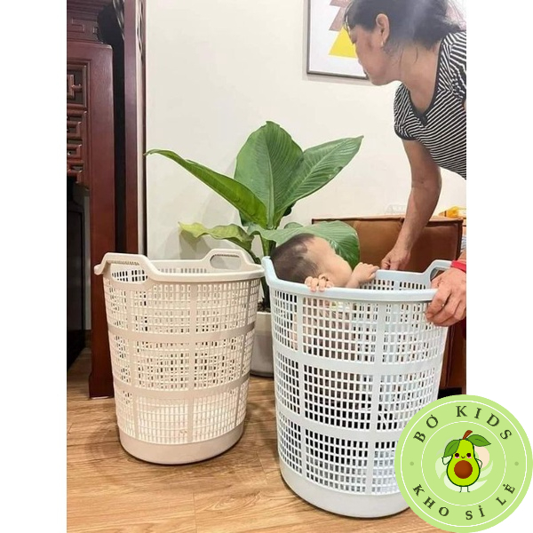 Sọt nhựa có quai cầm Việt Nhật  , sọt hoa đồng tiền có quai, giỏ đựng quần áo, đồ chơi gọn gàng tiệlợi