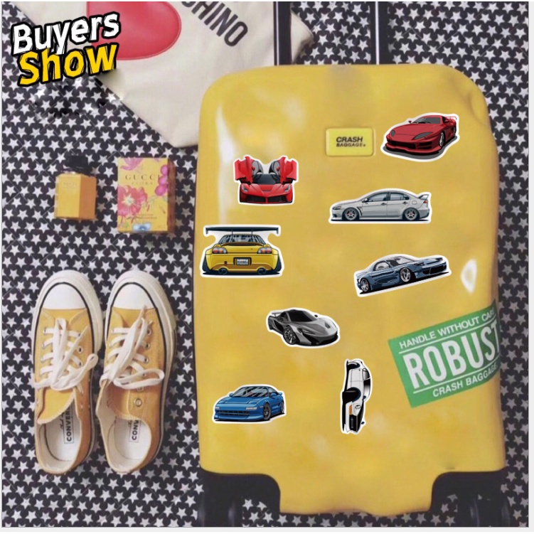 Sticker XE JDM NHẬT BẢN nhựa PVC không thấm nước, dán nón bảo hiểm, laptop, điện thoại, Vali, xe