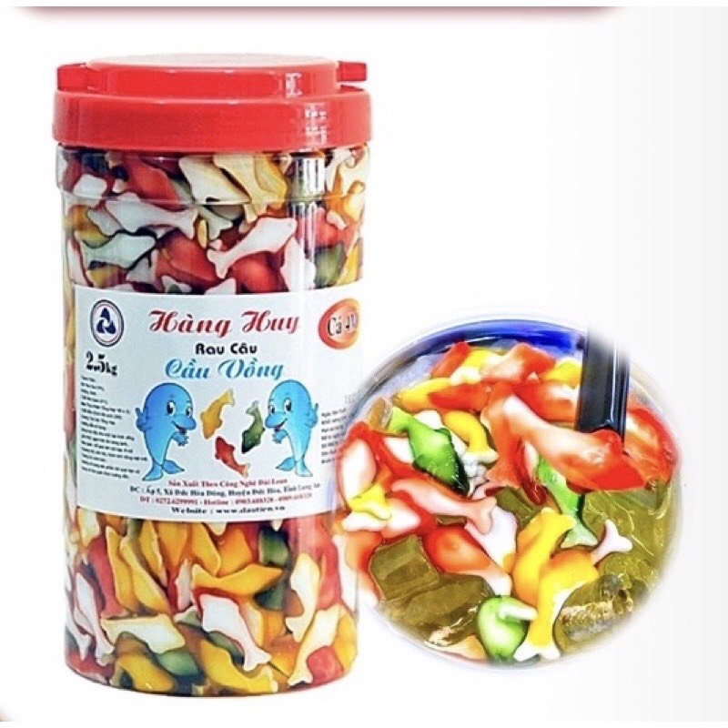 Thạch Con Cá Heo Hàng Huy  | Trái Cây Hàng Huy Dou xian Hũ 2,5Kg
