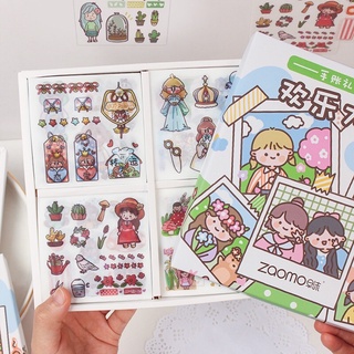 🌸SET 100 TẤM STICKER HÌNH DÁN HOẠT HÌNH GIẤY NHẬT ZAOMO🌸