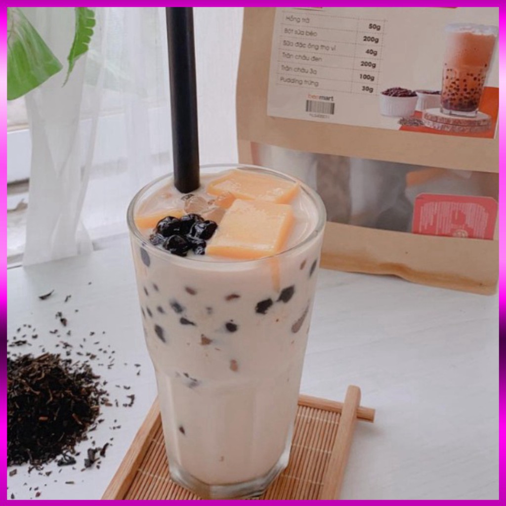 SÉT NGUYÊN LIỆU NẤU TRÀ SỮA SOCOLA/ MATCHA/ KHOAI MÔN ( SET LỚN 20-25 LY)