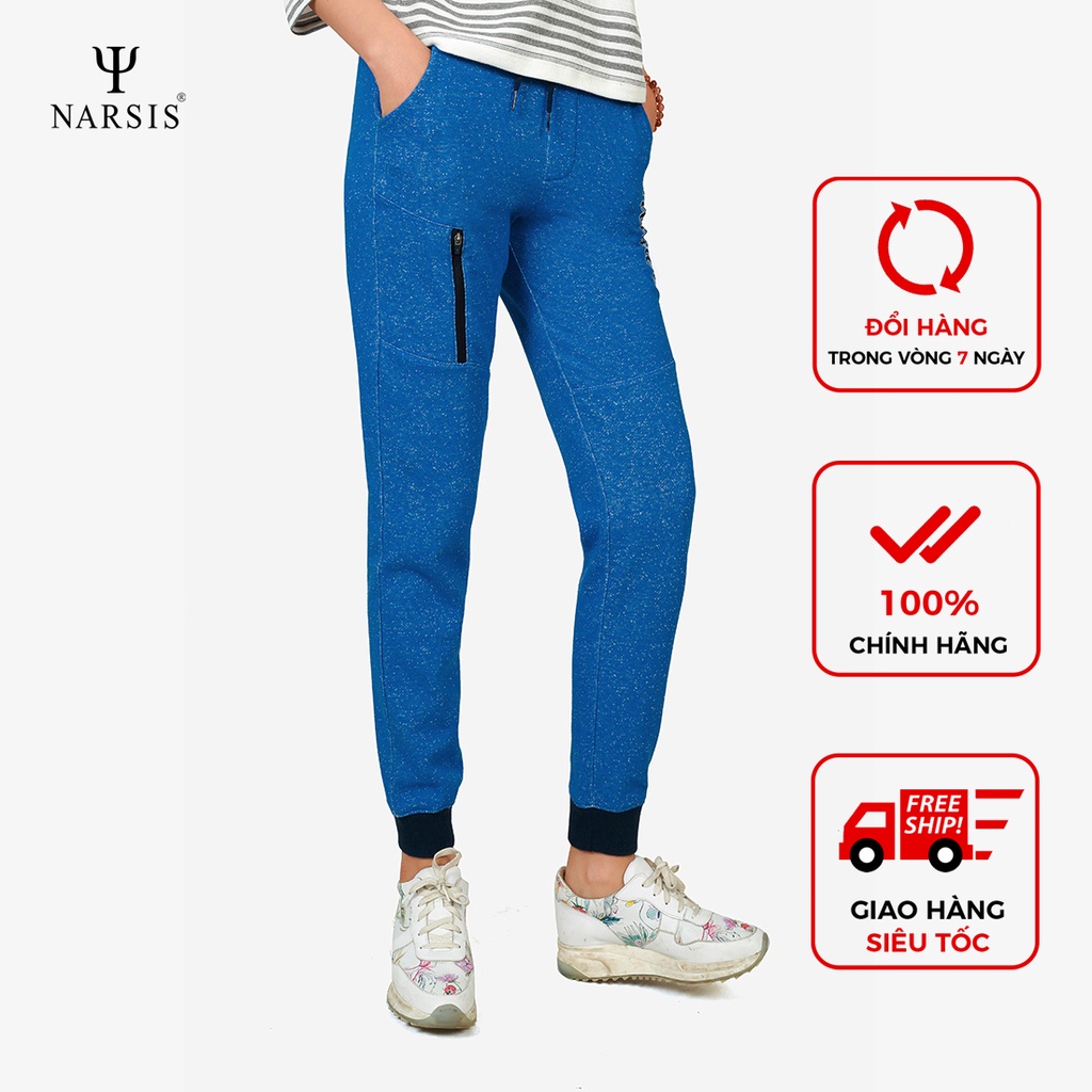 Quần nỉ nữ Narsis P8023 dáng jogger cạp chun có dây rút