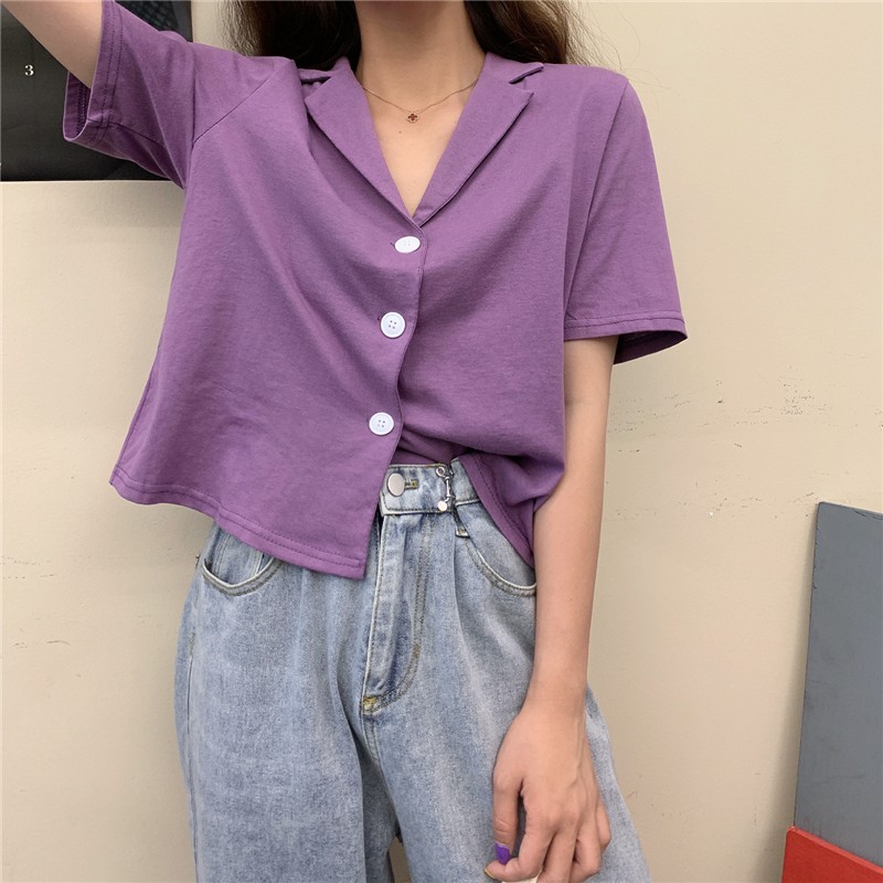 [Mã FAMAYWA giảm 10K đơn 50K] Áo Sơ Mi Ngắn Tay Dáng Rộng Cổ Bẻ Thời Trang - Áo Sơ Mi Nữ Ulzzang Nhiều Màu SM03 | BigBuy360 - bigbuy360.vn