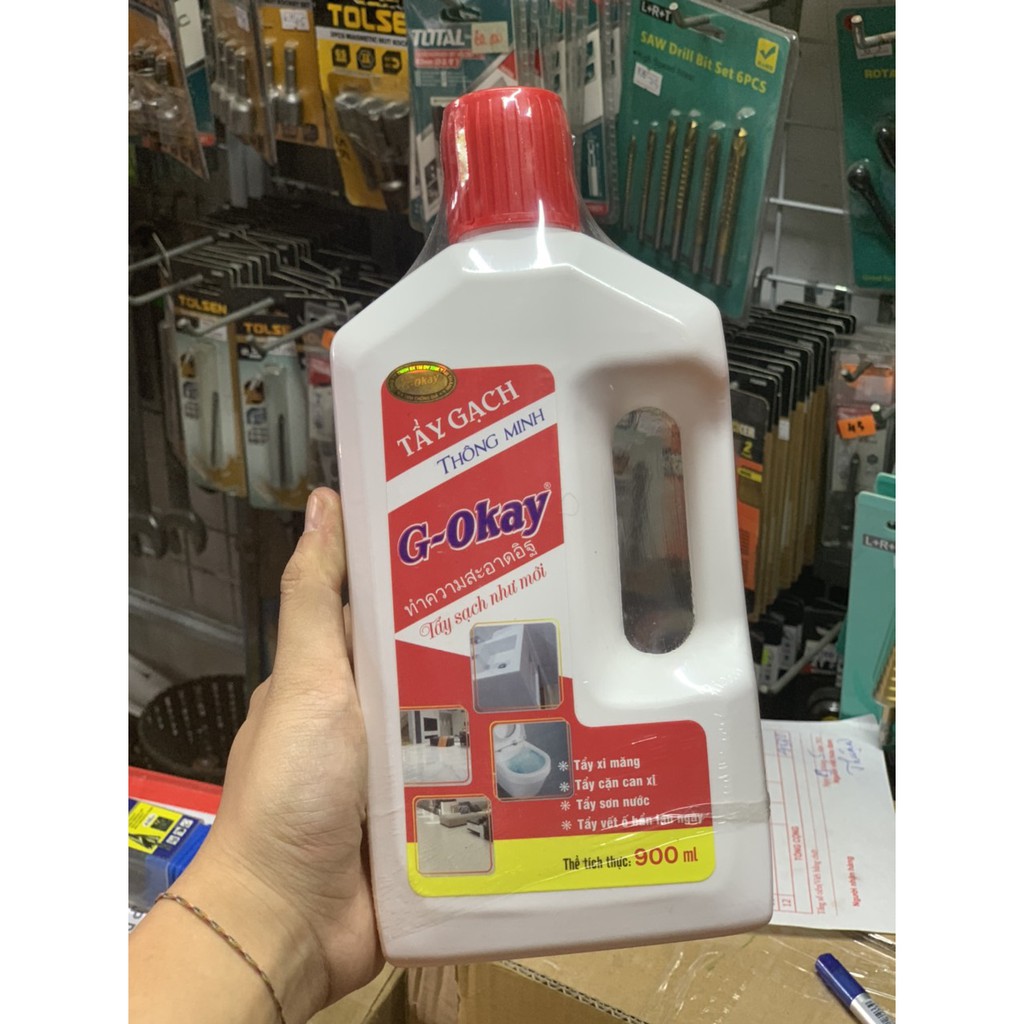 NƯỚC TẨY XI MĂNG, LAU GẠCH G-Okay 900ml