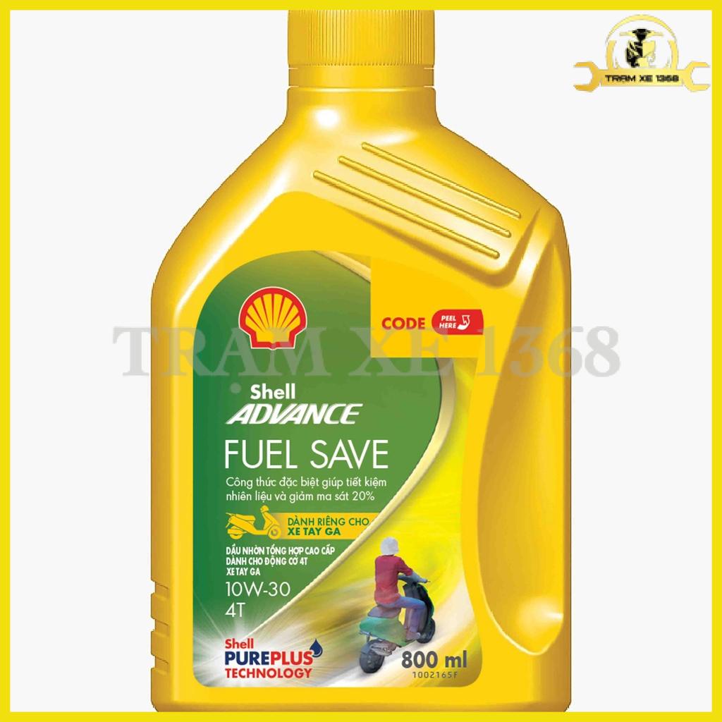 (Xe Ga 800ml) Dầu Nhớt Shell Fuel Save 10w30 SN Full Tổng Hợp Tiết Kiệm Nhiên Liệu Xe Êm Máy Bốc