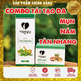 [𝙁𝙍𝙀𝙀 𝙎𝙃𝙄𝙋]⚡COMBO TÁI TẠO DA + BỘT RỬA MẶT YODY WHITE PHƯƠNG ANH