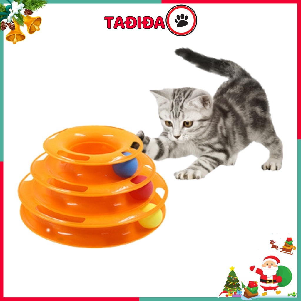 Đồ chơi cho Mèo Đĩa Xoay 3 Tầng chống trượt , Phụ kiện cho Thú Cưng chất lượng - Tadida Pet