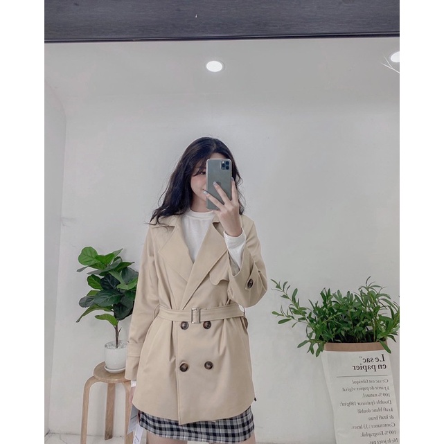 trenhc coat dáng ngắn