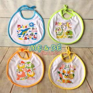 Set 2 Yếm Cho Bé Ăn Dặm Cotton Cột Dây