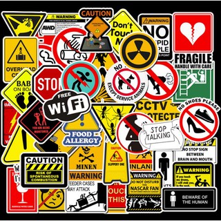 Sticker CẢNH BÁO nhựa PVC không thấm nước, dán nón bảo hiểm, laptop, điện thoại, Vali, xe,  Cực COOL#12
