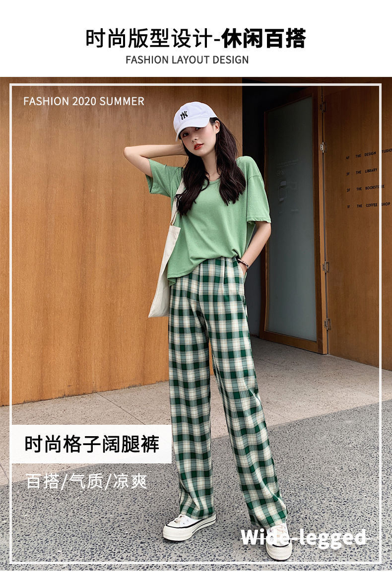 Quần dài lưng cao kẻ sọc ca rô thời trang mùa thu 2020 | BigBuy360 - bigbuy360.vn