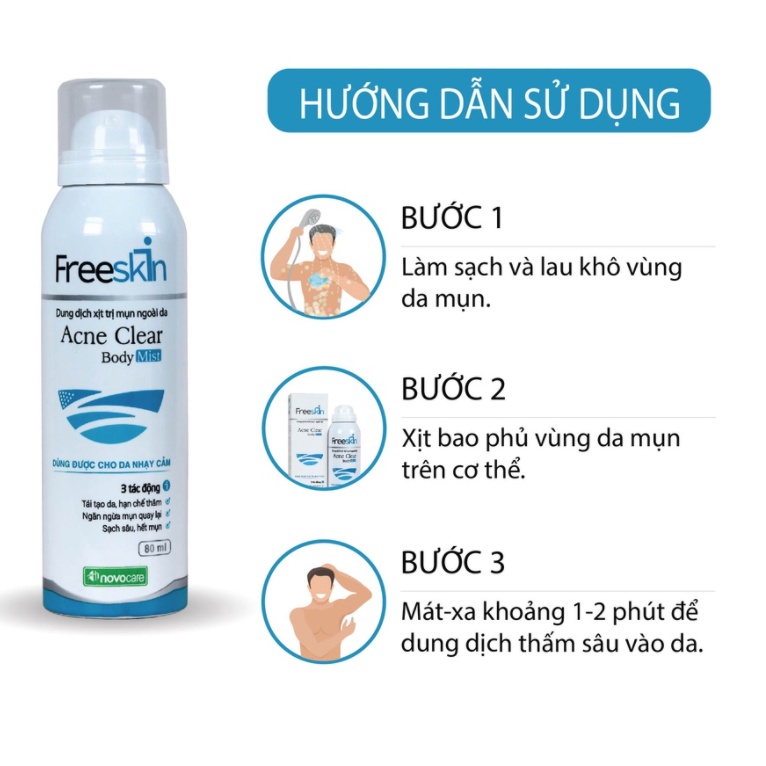 Xịt Mụn Lưng Freeskin Body Mist Mờ Thâm Sáng Da